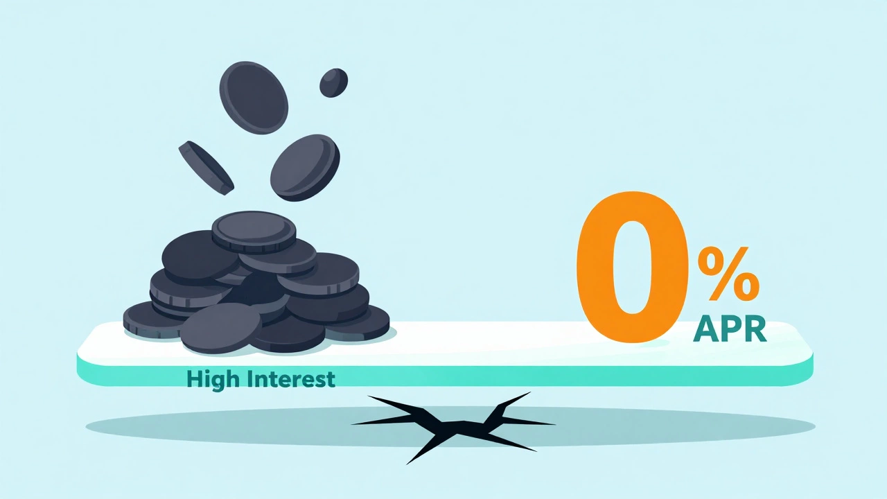 Conceptual art showing debt moving to low interest rate