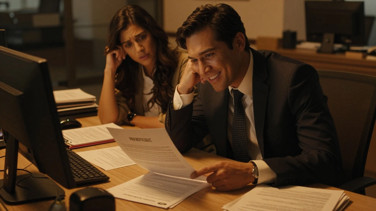 Salesperson presenting complex dealer financing contract