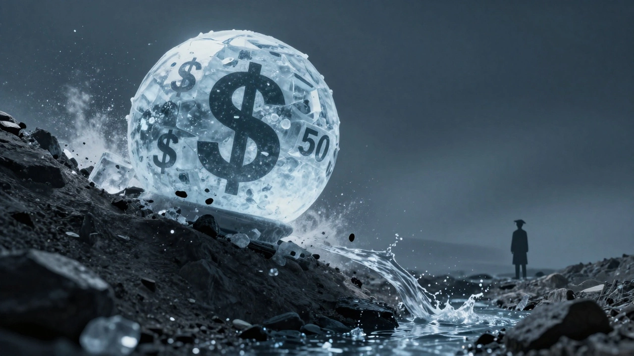 Snowball rolling downhill representing growing student loan debt
