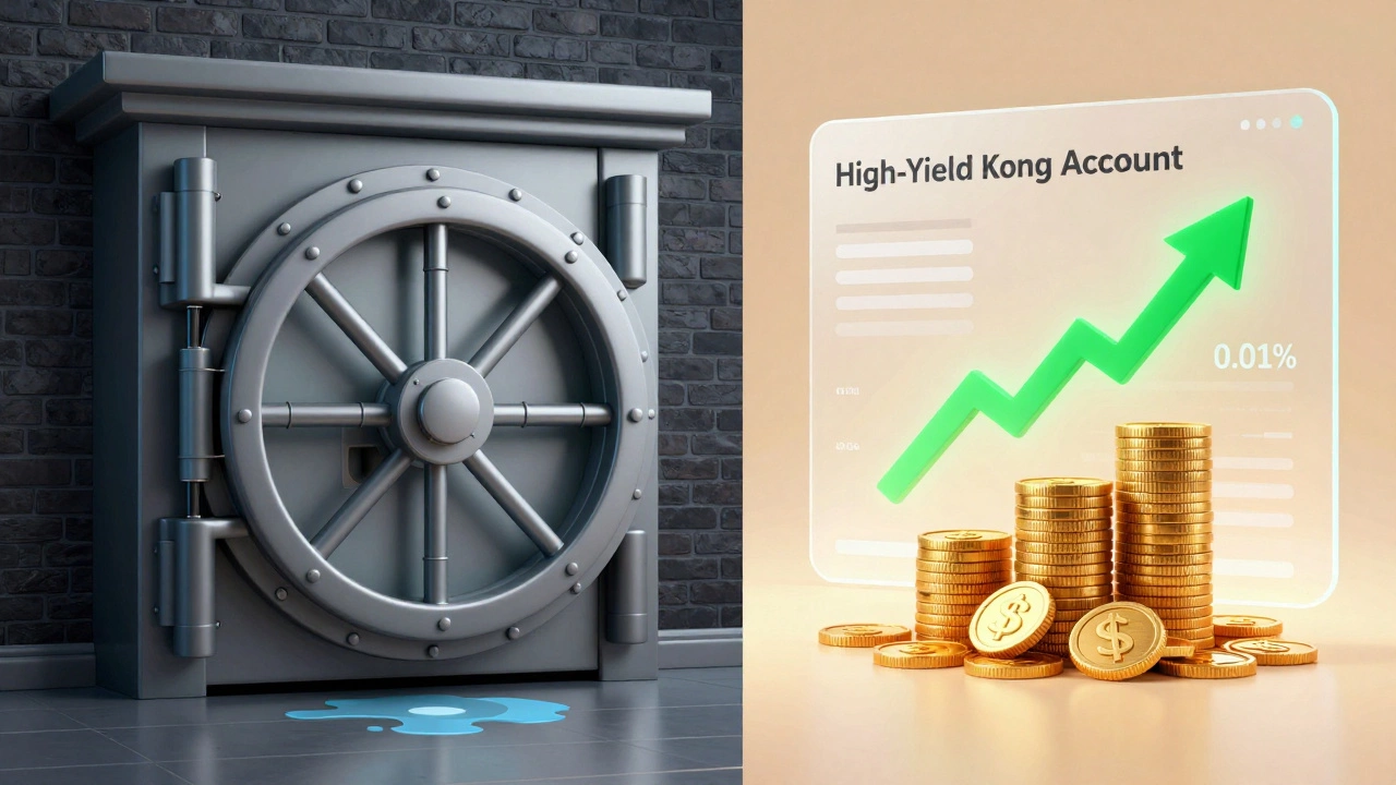 Comparison of low-yield vault vs high-yield digital account