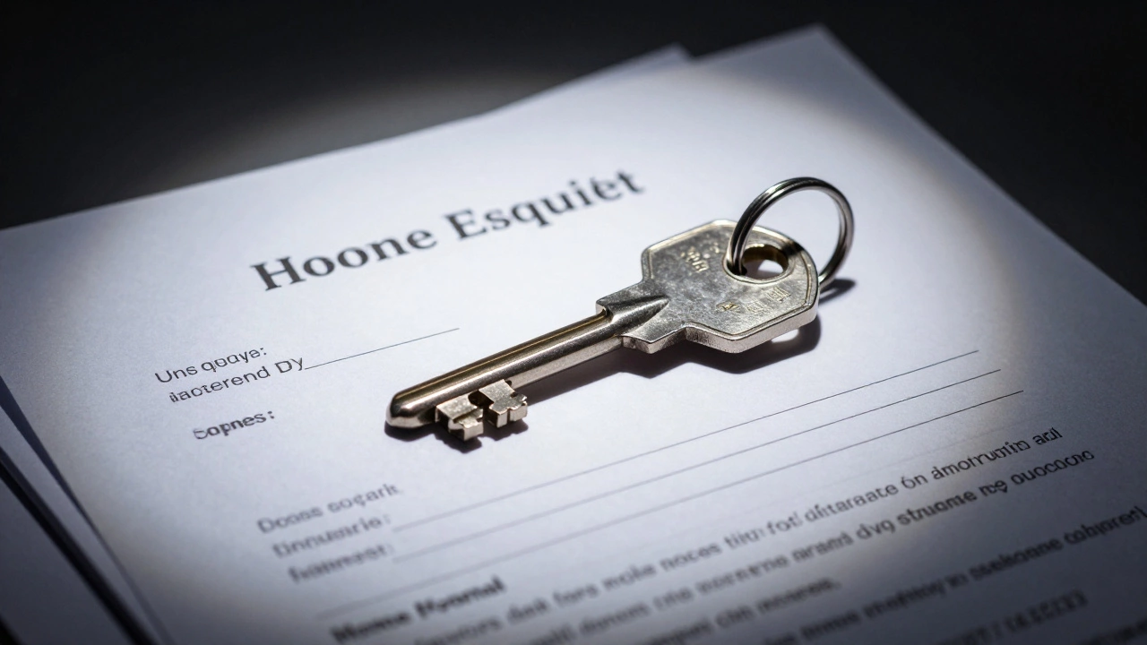 House key on legal documents symbolizing foreclosure risk
