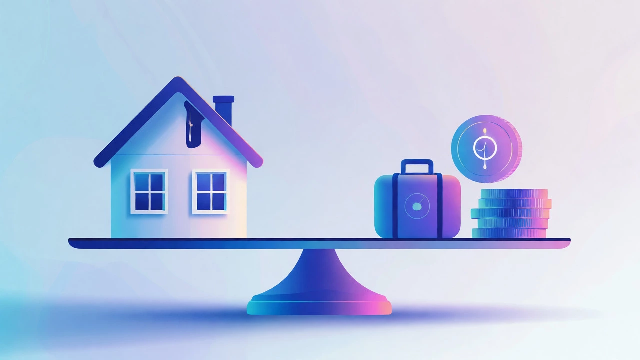 Balanced scale comparing home repairs against lifestyle improvements