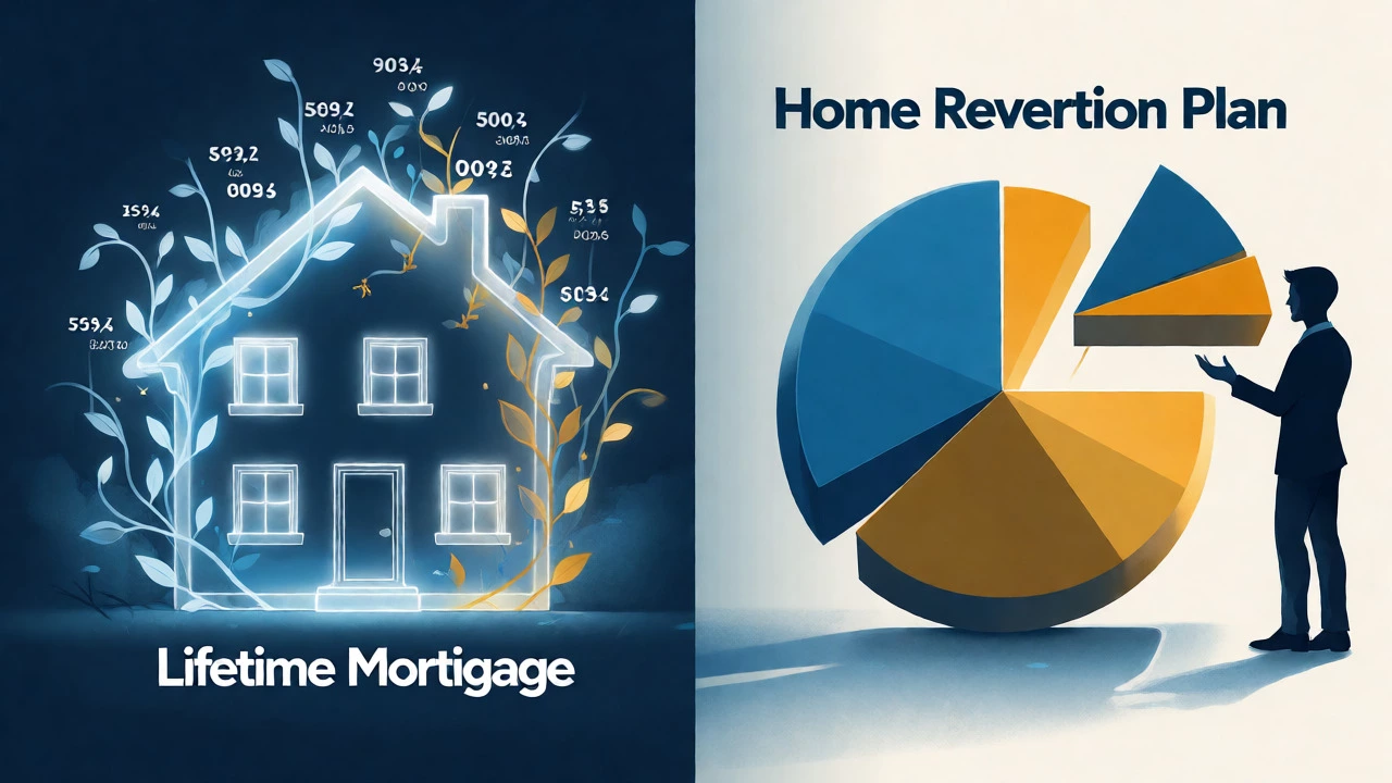 Conceptual diagram comparing mortgage and reversion plans